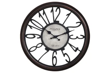 Antique Brown 16" Diameter Wall Clock - 9084AB00
