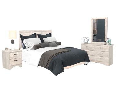 Aurora Oak  4-Piece Queen Bedroom Set
