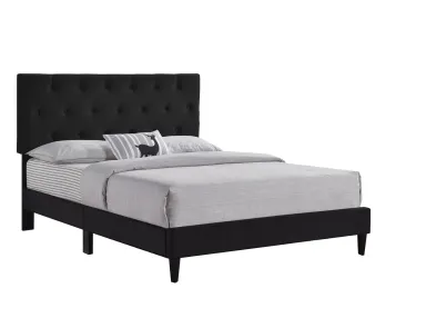 Black Tufted Platform Full Bed - 2106BK3F