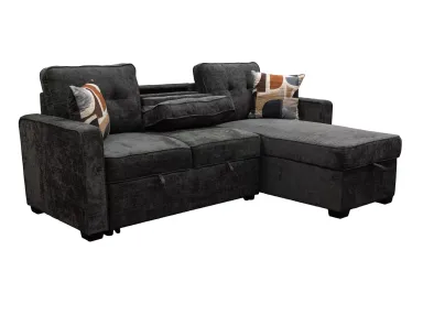 Colsen Grey Sleeper Sectional with Drop Down Table