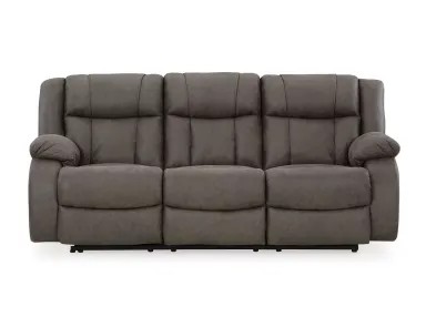 First Base Gunmetal Reclining Sofa - 6880FG03