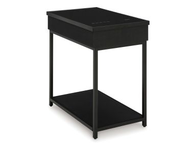 Gemmet Black Accent Table with Speaker