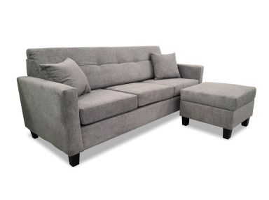 Kirkland Grey 2PC Sofa & Ottoman