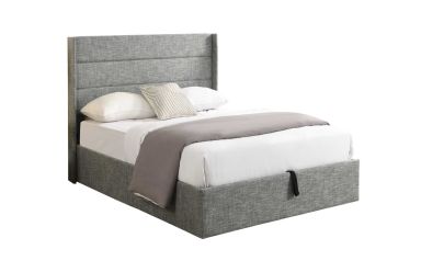 Grey Lift Platform Complete Full Bed with Storage