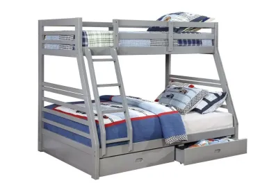 Grey Twin/Full Bunk Bed