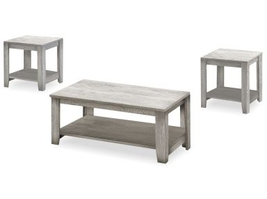Industrial Grey 3-Piece Coffee Table Set 