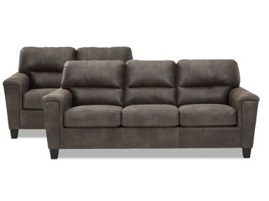 Navi Smoke Sofa and Loveseat Set