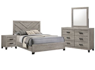 Wesley Light Grey 6-Piece King Bedroom Set
