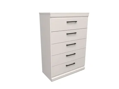 White 5 Drawer Chest - 0740WH04