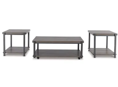 Wilmaden Grey/Black 3Pc Table Set - 0393WG30