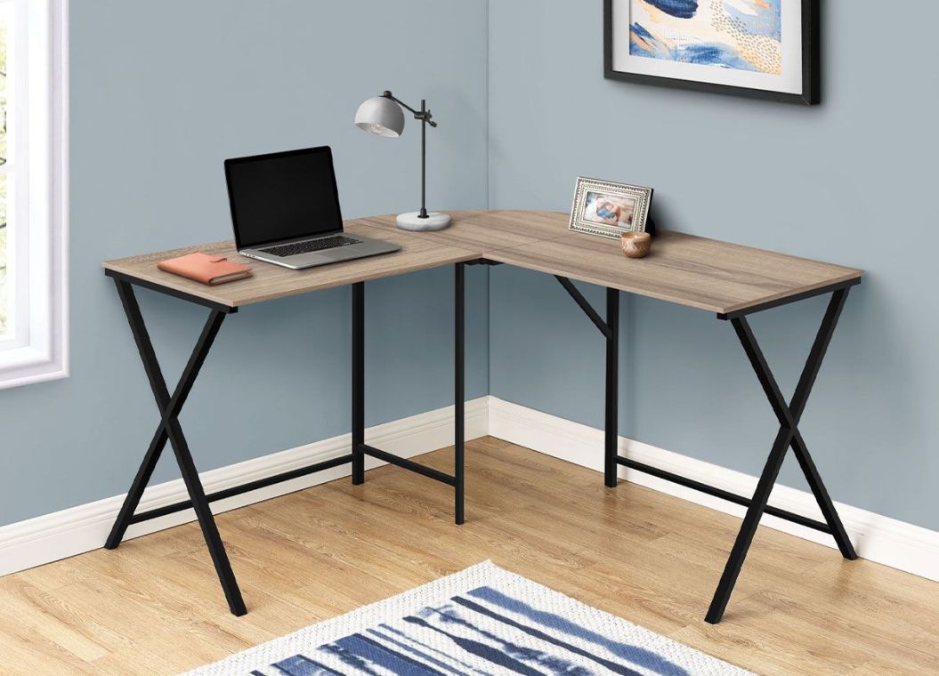 Dark Taupe/ Black Corner Computer Desk - 7197DT00