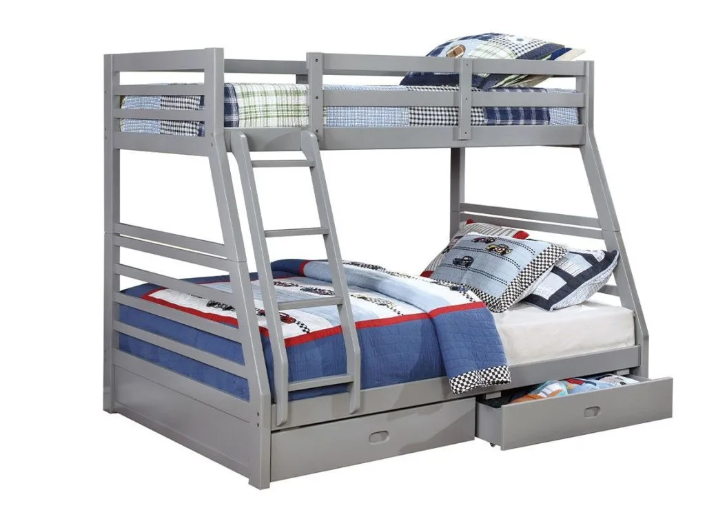 Grey Twin/Full Bunk Bed — Dimensions