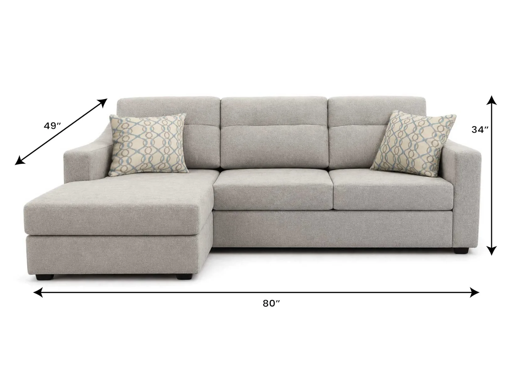 Kirkland Platinum 2-Piece Sectional — Dimensions