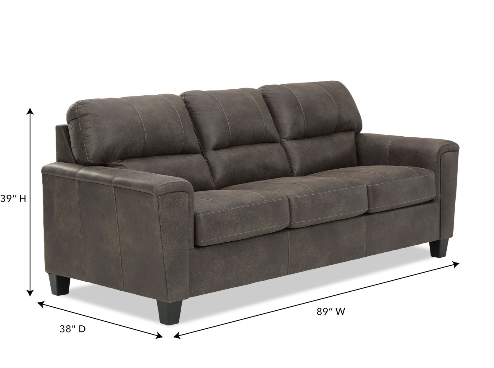 Navi Smoke Queen Sleeper Sofa — Dimensions