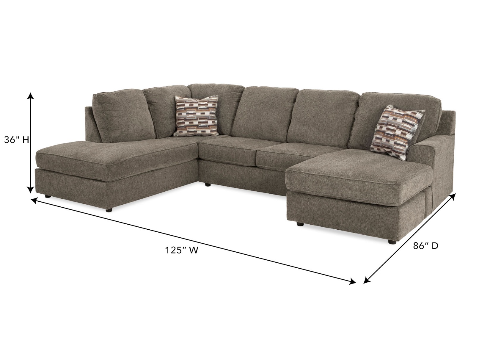 O'Phannon Putty 2Pc Sectional — Dimensions