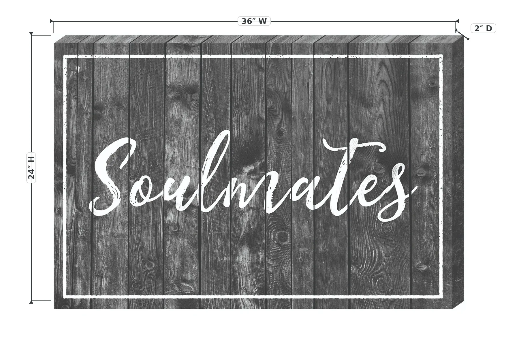 Soulmates Black 24x36 Script Print — Dimensions