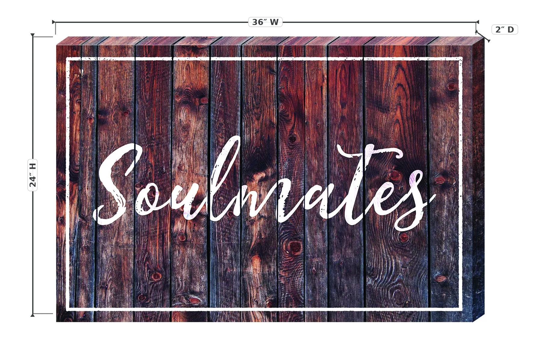 Soulmates Brown 24x36 Script Print — Dimensions