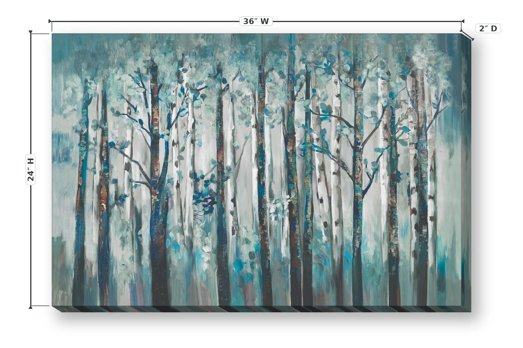 Tranquil Birch 24 x 36 Print — Dimensions