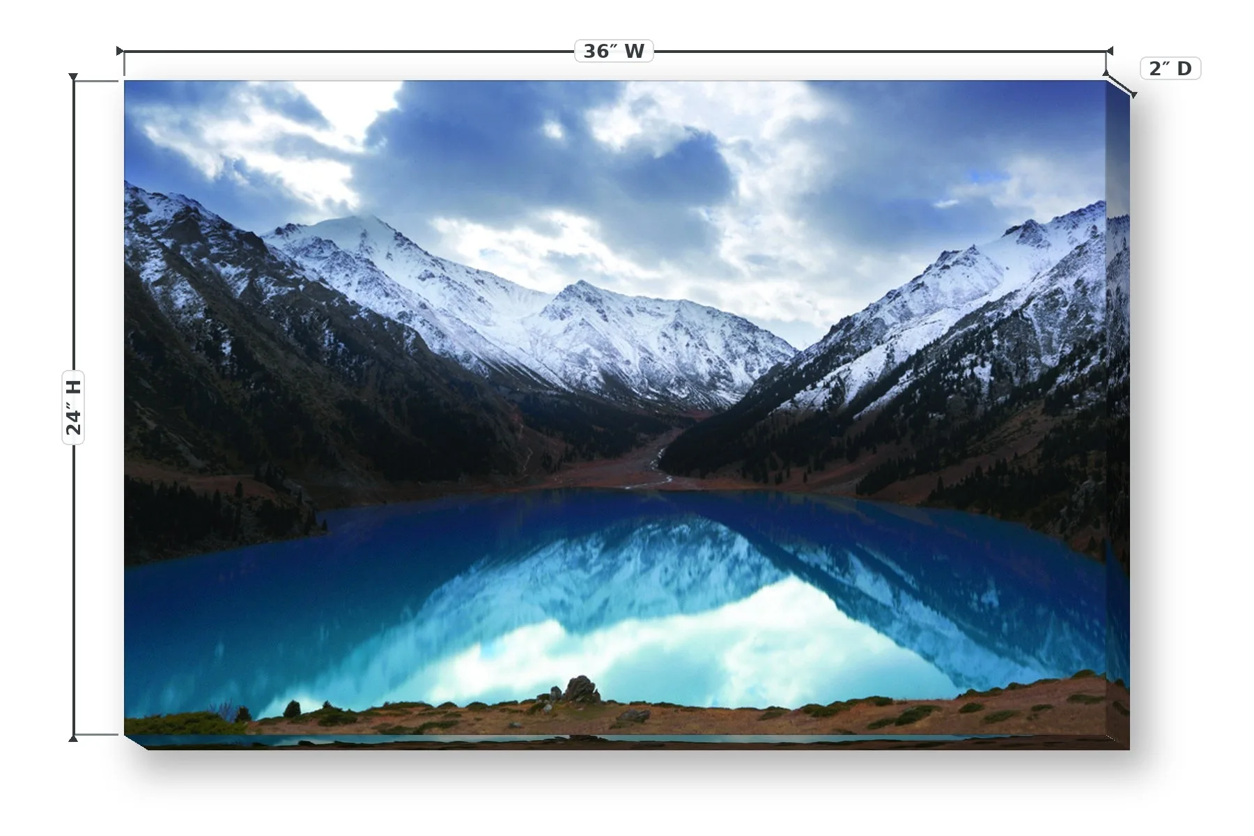 Lake Reflection 24 x 36 Print — Dimensions