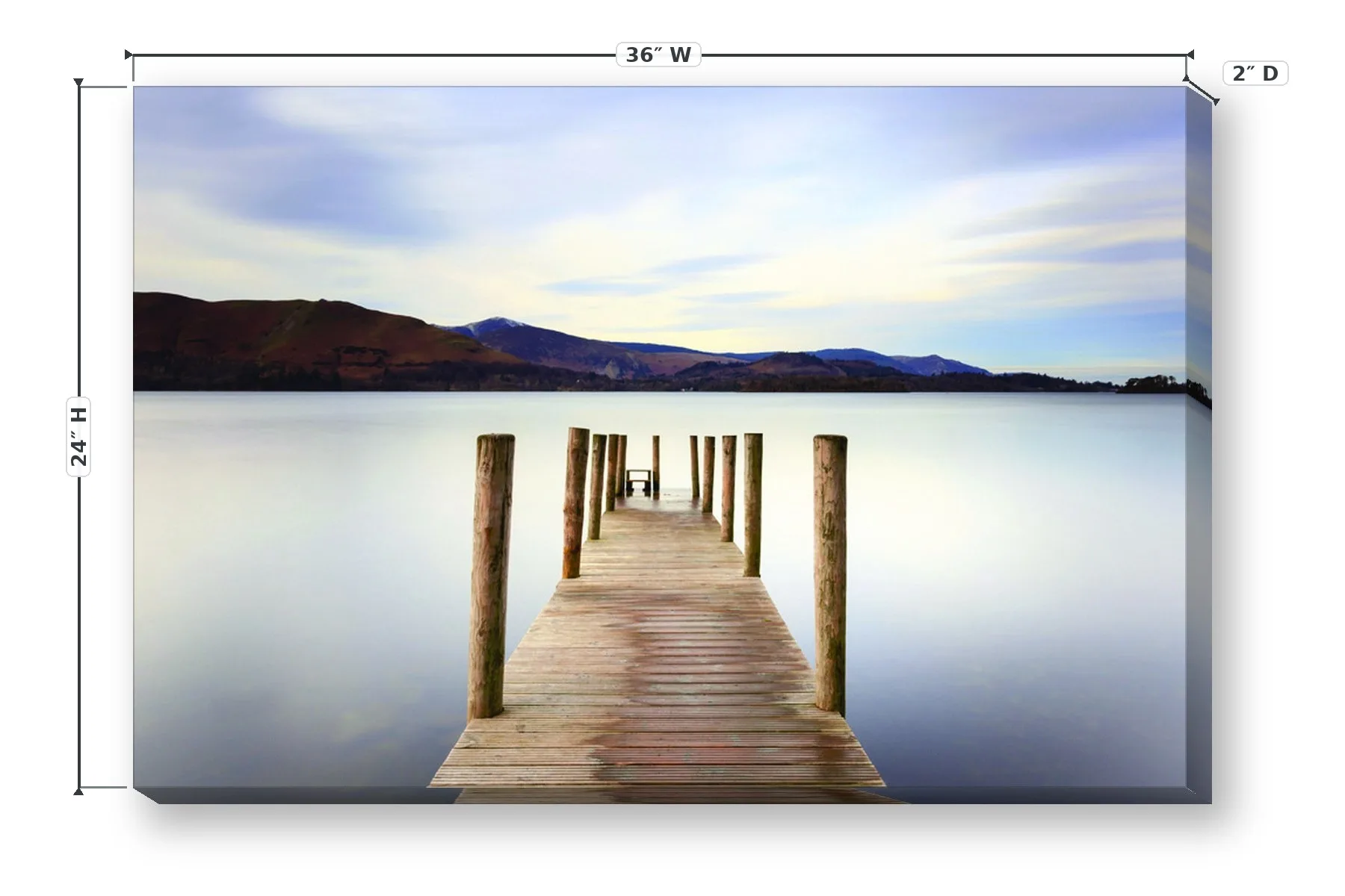 Coniston Water 24 x 36 Print — Dimensions