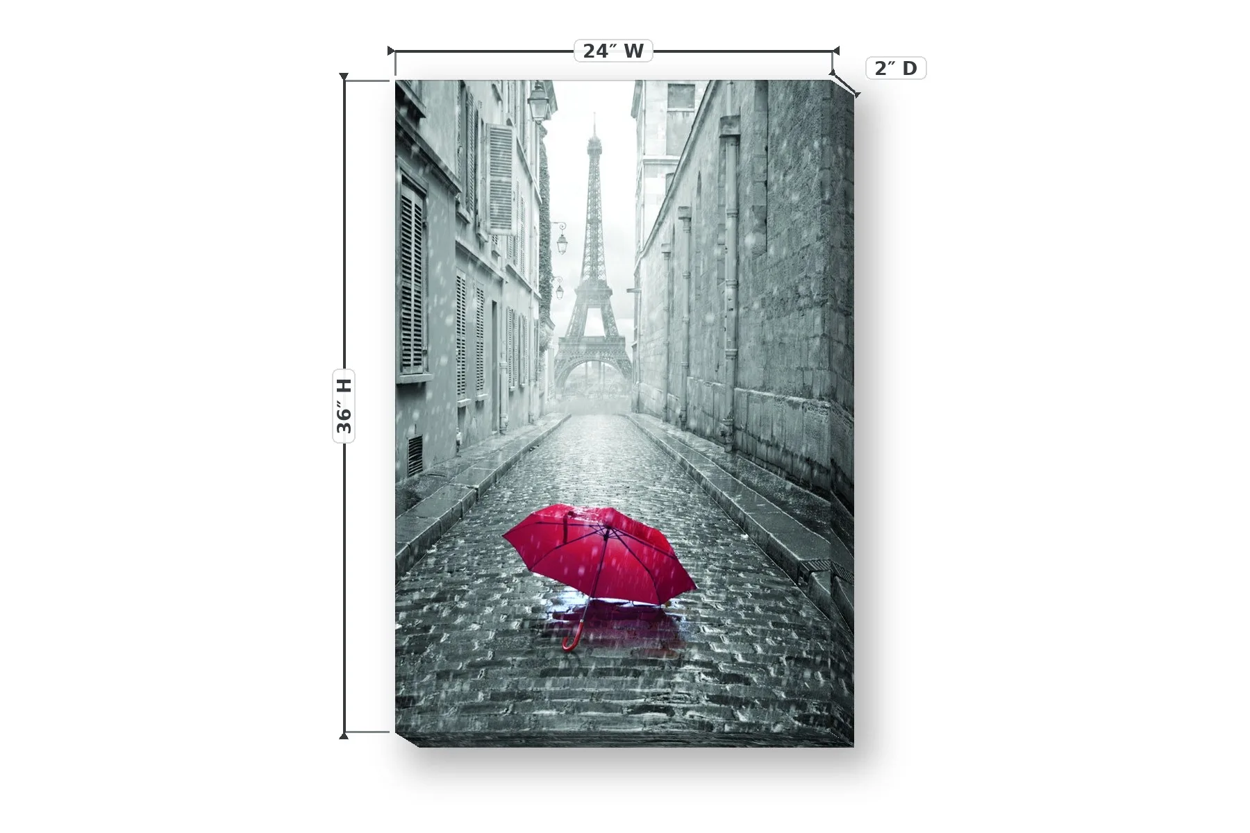 Paris Street 24 x 36 Print — Dimensions