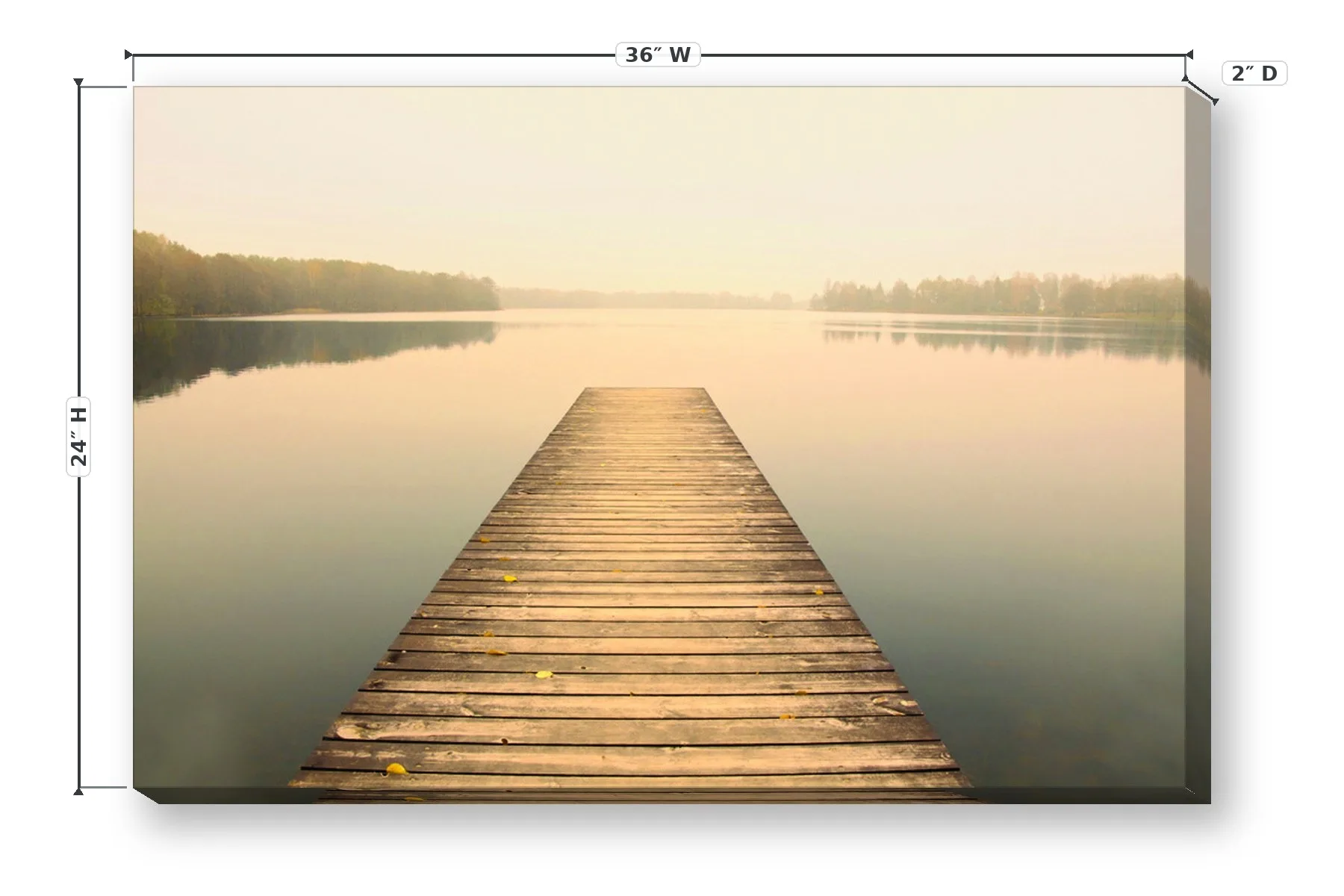 Foggy Sunrise 24 x 36 Print — Dimensions