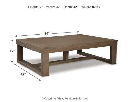 Cariton Rectangular Coffee Table — Dimensions